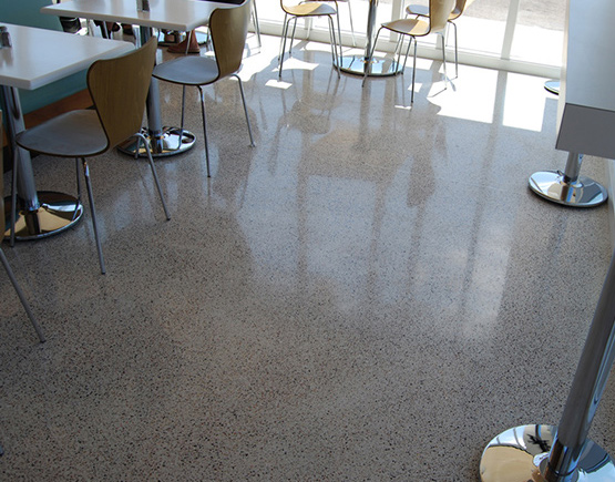 restaurant floor concrete overlay